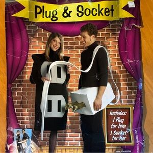 Plug & Socket Couples Costume - Black and White